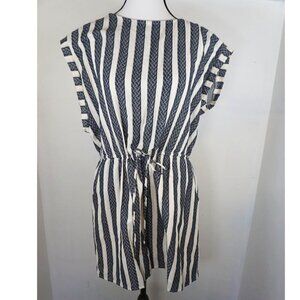 Universal Thread Women’s Striped Romper with Flutter Sleeves - Size XL